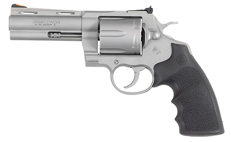 [098289005441] Colt Mfg ANACONDASM4RTS Anaconda  44 Mag 6rd Shot 4.25" Matte Stainless Vent Rib Barrel, Cylinder  &  Frame, Black Grip