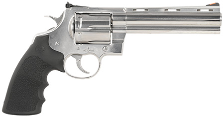 [098289005540] Colt Mfg ANACONDASP6RTS45C Anaconda  45 Colt (Long Colt) 6rd Shot 6" Stainless Vent Rib Barrel, Cylinder  &  Frame, Black Grip
