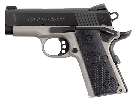 [098289113535] Colt Mfg O7000XETT Defender  45 ACP 7+1 3" Carbon Steel Slide, Aluminum Frame w/Beavertail, G10 Grip
