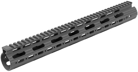 [4712274526211] UTG Pro MTU019SS Pro Slim Rail Handguard Free-Floating 15" L Aluminum Material with Black Anodized Finish, KeyMod Slots  &  Picatinny Rail for AR-15