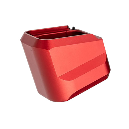 [612789316151] Tyrant CNC TDVP9MAGEXRED Magazine Extension  Fits H & K VP9/VP40/VP30 5rd Red Aluminum