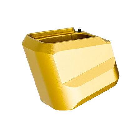 [612789319732] Tyrant CNC TDVP9MAGEXGOLD Magazine Extension  Extension Fits H & K VP9/VP40/VP30 5rd Gold Aluminum