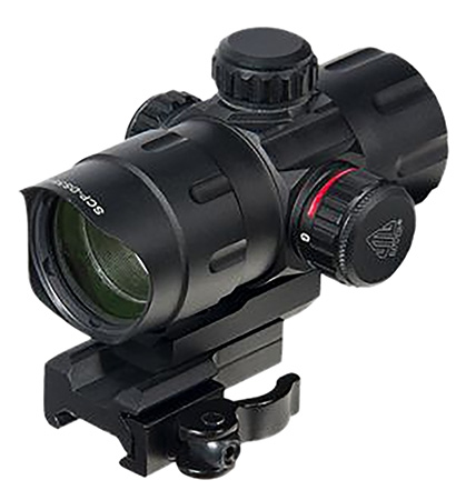 [4712274527171] UTG SCPDS3840W ITA  Black Anoidized 1x 38mm Tube 4 MOA Red/Green CBQ Dot Reticle