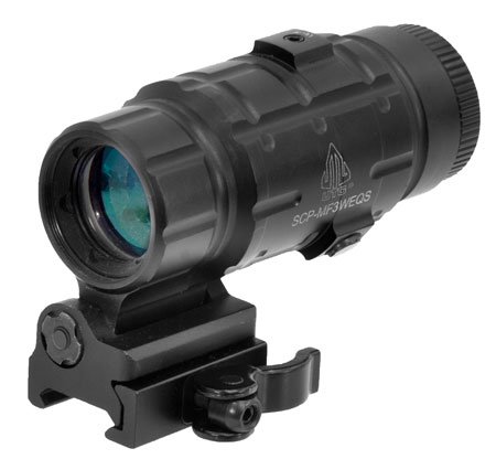 [4717385550469] UTG SCPMF3WEQS 3x Magnifier  Black Anodized 37 mm