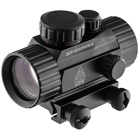 [4712274528987] UTG SCPRD40RGWA ITA  Black Anodized 1x 38mm Tube 4 MOA Red/Green CBQ Dot Reticle