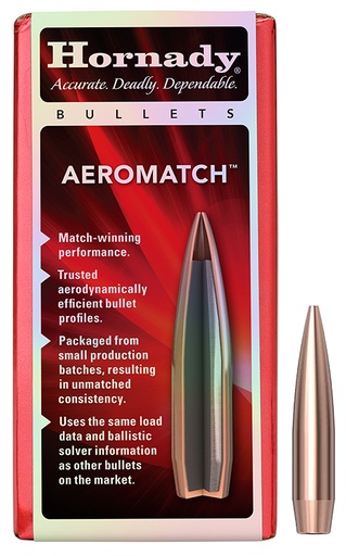 [090255305074] Hornady 30507 Aeromatch  30Cal 168gr Hollow Point Boat Tail 100 Per Box/15 Case