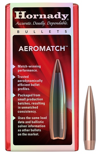 [090255263039] Hornady 26303 Aeromatch  6.5mm 140gr 100 Per Box/15 Case