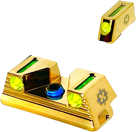 [046139039863] Cross Armory CRGSS-GD Standard 3 Point Fiber Sight Green Gold Frame Fits Glock
