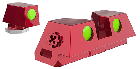 [046139039870] Cross Armory CRGSS-RD Standard 3 Point Fiber Sight Green Red Frame Fits Glock