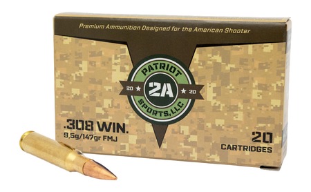 [850053775192] PATRIOT SPORTS LLC P308147F   308 Win 147gr Full Metal Jacket 20 Per Box/50 Case