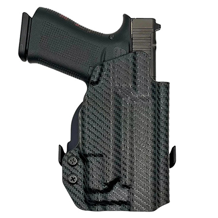 [840111331316] Rounded Gear GLKG4348TLR7CFRHOWBPDL  Paddle Holster OWB Black Carbon Fiber Kydex Fits Glock 43/48 Right Hand