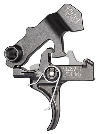 [854014005120] Geissele Automatics 05157 Super Scar  Black Oxide Curved Trigger Two-Stage 3.20-4.60 lbs Draw Weight for FN SCAR