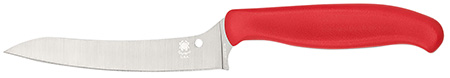 [716104700417] Spyderco K14PRD Z-Cut Pointed 4.40" Fixed Plain Stonewashed CTS BD1N SS Blade, Red Textured Polypropylene Handle