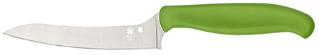 [716104700400] Spyderco K14PGN Z-Cut Pointed 4.40" Fixed Plain Stonewashed CTS BD1N SS Blade, Green Textured Polypropylene Handle