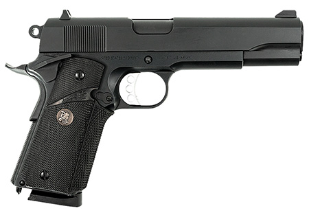 [810162051440] MAC 10100575 1911 Meusoc Full Size Frame 45 ACP 8+1 5" Black Target Crown Barrel, QPQ Tenifer Cerakote Steel Serrated Slide, QPQ Tenifer Cerakote Steel Frame w/Beavertail, Black Pachmayr Grip