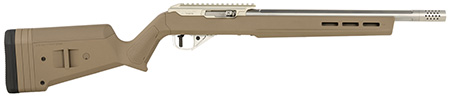 [719104542452] True Precision Inc TP1022FDE3SS TP/22  22 LR 16" Match Grade Barrel, Clear Coat Silver Anodized  Aluminum Receiver w/Picatinny Rail, M-LOK Forend, Flat Dark Earth Magpul Hunter X-22 Polymer Stock