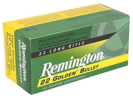 [047700000404] Remington Ammunition R21006 Golden Bullet  22LR 40gr Round Nose 50 Per Box/10 Case