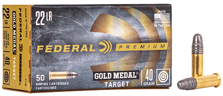 [029465057107] Federal 711B Gold Medal  22LR 40gr Lead Round Nose 50 Per Box/100 Case