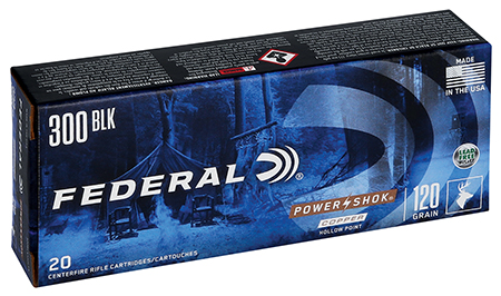 [604544627756] Federal 300BLK120LFA Power-Shok  300Blackout 120gr Copper Hollow Point 20 Per Box/10 Case