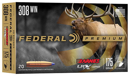 [604544701678] Federal P308LRX1 Premium  308Win 175gr Barnes LRX Lead Free 20 Per Box/10 Case