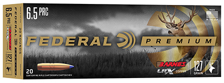 [604544701531] Federal P65PRCLRX1 Premium  6.5PRC 127gr Barnes LRX Lead Free 20 Per Box/10 Case