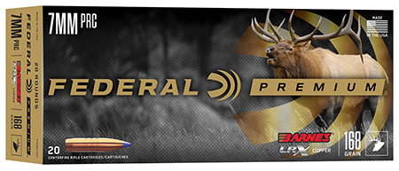 [604544701548] Federal P7PRCLRX1 Premium  7mmPRC 168gr Barnes LRX Lead Free 20 Per Box/10 Case