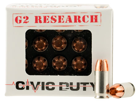[851412006216] G2 Research G00621 Civic Duty  380ACP 64gr Copper Expansion Projectile 20 Per Box/25 Case