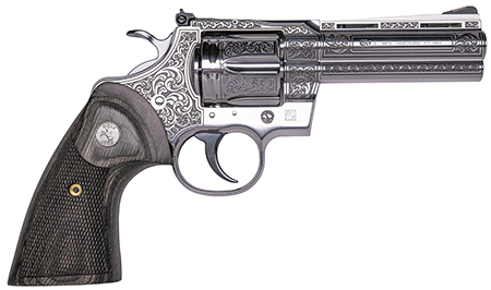 [199284945838] Cnc Firearms CNCPYNRES4 Colt Python Renaissance 357 Mag 6 Shot 4.25" Stainless Engraved Barrel, Cylinder  &  Frame, Walnut Grip
