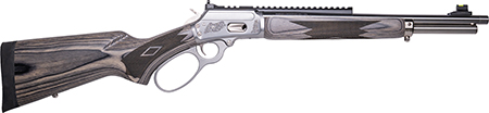 [199284762268] Cnc Firearms CNCMAR44 Marlin 1894 Wild Boar 44 Mag 8+1 16" Polished Threaded Barrel, Polished Engraved w/Wild Boar Stainless Steel Receiver w/Picatinny Rail Receiver, Gray Fixed Laminate Stock
