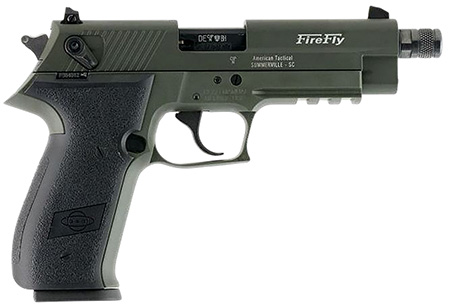 [810113113944] GSG GERG2213TFFGA FireFly  22 LR 13+1 4.90" Black Threaded Barrel, Green Aluminum Serrated Slide, Green Aluminum Frame w/Picatinny Rail, Textured Grip
