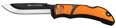 [743404301518] Outdoor Edge RLB30C RazorLite  3.50" Folding Drop Point Tanto Plain 420J2 SS Blade Black/Orange Polymer Handle
