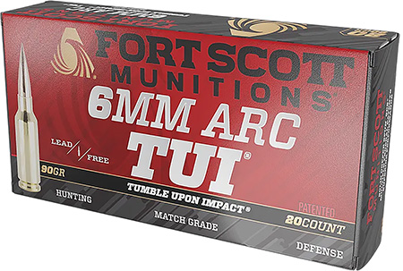 [758381722430] Fort Scott Munitions 6ARC-090-SCV2 Tumble Upon Impact (TUI)  6ARC 90gr Solid Copper Spun 20 Per Box/10 Case