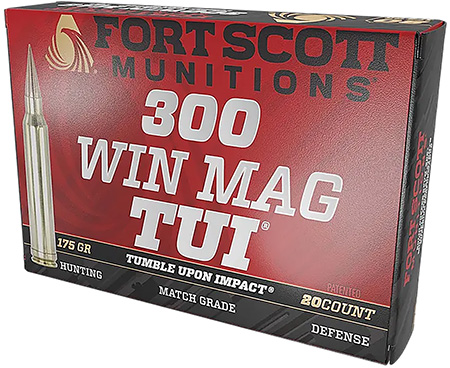 [758381722270] Fort Scott Munitions 300WM-175-SCV2 Tumble Upon Impact (TUI)  300WM 175gr Solid Copper Spun 20 Per Box/10 Case