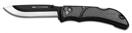 [743404301532] Outdoor Edge RLY50C RazorLite  3.50" Folding Drop Point Tanto Plain 420J2 SS Blade Black/Gray Polymer Handle