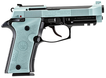 [082442976914] Beretta USA SPEC0714A 80X Cheetah Micro-Compact Frame 380 ACP 13+1 4.40" Black Barrel, Blue Steel Optic Ready/Serrated Slide, Blue Aluminum Frame w/Beavertail  &  Picatinny Rail, Vertec Grip