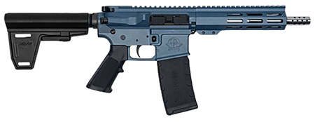 [638457794922] Great Lakes Firearms GL15223SSPBBLU AR-15  223 Wylde 30+1 7.50" Black Nitride Threaded Barrel, M-LOK Handguard, Blue Titanium Cerakote Aluminum Receiver w/Picatinny Rail, Black Polymer Mil-Spec Grip