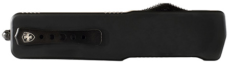 [093674813441] Templar Knife MZBR321 Premium Weighted  Slim 3.16" OTF Drop Point Plain Black Oxide Stonewashed Powder Coated D2 Steel Blade, 4.93" Black Aluminum/Rubber Handle
