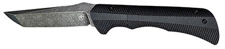 [093674826052] Templar Knife  Auto Assist  3.25" Folding Tanto Plain Black Oxide Stonewashed Powder Coated D2 Steel Blade, 4.25" Black Textured Aluminum Handle