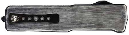 [093674826519] Templar Knife  Premium Weighted Knight Slim 3.16" OTF Drop Point Plain Black Oxide Stonewashed Powder Coated D2 Steel Blade, 4.93" Gunmetal Anodized Aluminum Zinc Alloy Handle