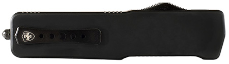 [093674813373] Templar Knife  Premium Weighted  Large 3.55" OTF Tanto Plain Black Oxide Stonewashed Powder Coated D2 Steel Blade, 5.25" Black Aluminum/Rubber Handle