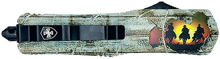 [093674828278] Templar Knife  Gen II Cattle Drive Slim 3.43" OTF Tanto Plain Black Oxide Stonewashed 440C SS Blade, 5.05" Multi-Color Aluminum Handle, Glass Breaker