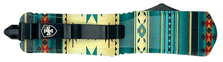 [093674828575] Templar Knife  Gen II Saddle Blanket Slim 3.43" OTF Tanto Plain Black Oxide Stonewashed 440C SS Blade, 5.05" Teal Blanket Aluminum Handle, Glass Breaker