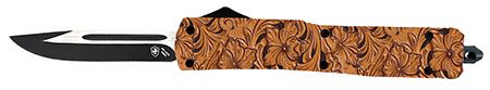 [093674828889] Templar Knife  Gen II Saddle Slim 3.43" OTF Drop Point Plain Black Oxide Stonewashed 440C SS Blade, 5.05" Tan Aluminum Handle, Glass Breaker