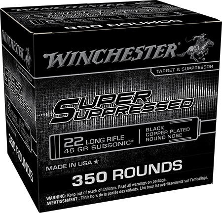 [020892105140] Winchester Ammo SUP22LRB2 Super Suppressed  22LR 45gr 350 Per Box/4 Case