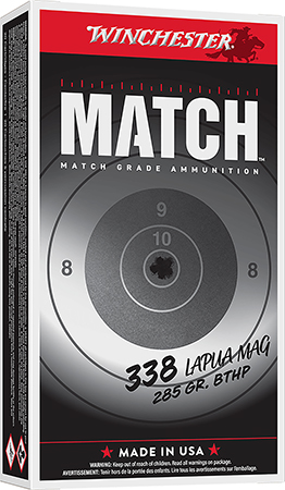 [020892233454] Winchester Ammo S338LM2 Match  338LapuaMag 285gr Boat Tail Hollow Point 20 Per Box/10 Case