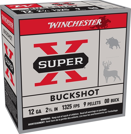 [020892025288] Winchester Ammo XB1200VP25 Super X  12Gauge 2.75" 00Buck Shot 25 Per Box/10 Case