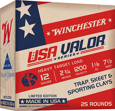 [020892232044] Winchester Ammo USAV127 USA Valor  12Gauge 2.75" 1 1/8oz 7.5Shot 25 Per Box/10 Case