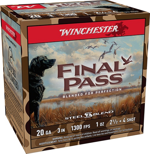 [020892029453] Winchester Ammo FP203254 Final Pass  20Gauge 3" 1oz 2.5/4Shot 25 Per Box/10 Case