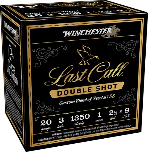 [020892029330] Winchester Ammo LCDS2039 Last Call Double Shot 20Gauge 3" 1oz 2.5/9TSS Shot 25 Per Box/10 Case
