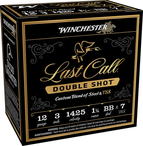 [020892029293] Winchester Ammo LCDS1237 Last Call Double Shot 12Gauge 3" 1 1/4oz BBSteel/7TSS Shot 25 Per Box/10 Case